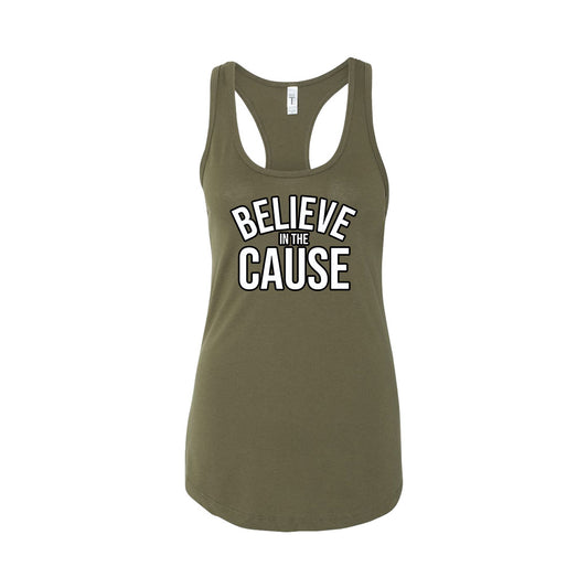 Pandas Fight Believe In The Cause - Ladies Racerback Tank Top
