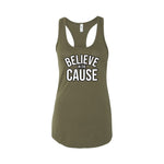 Pandas Fight Believe In The Cause - Ladies Racerback Tank Top